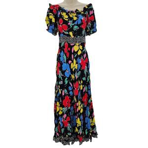 Rixo X Target Womans size 2 Off the Shoulder Puff Sleeve Floral Maxi Dress NEW